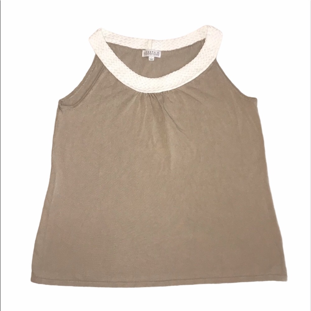 Joseph A Large Tan women’s dress blouse Tank top